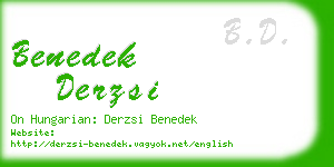 benedek derzsi business card